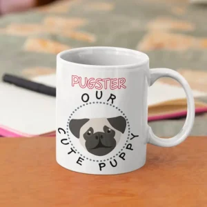Pug mockup of a customizable 11oz coffee mug