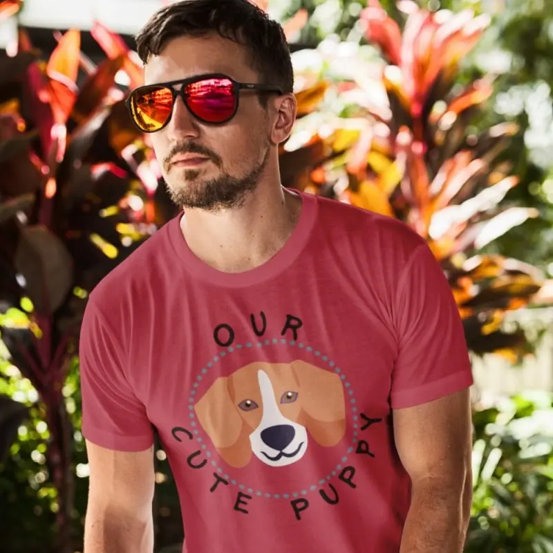 Beagle T-Shirt Short-Sleeve, Unisex 3 beagle-t-shirt-mockup-featuring-a-bearded-man-with-sunglasses