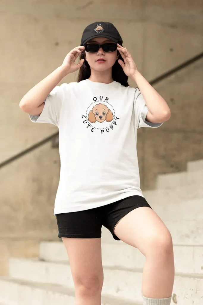 Poodle Dad Hat - Classic Dad Cap 4 Mockup featuring a woman wearing a Poodle dad hat